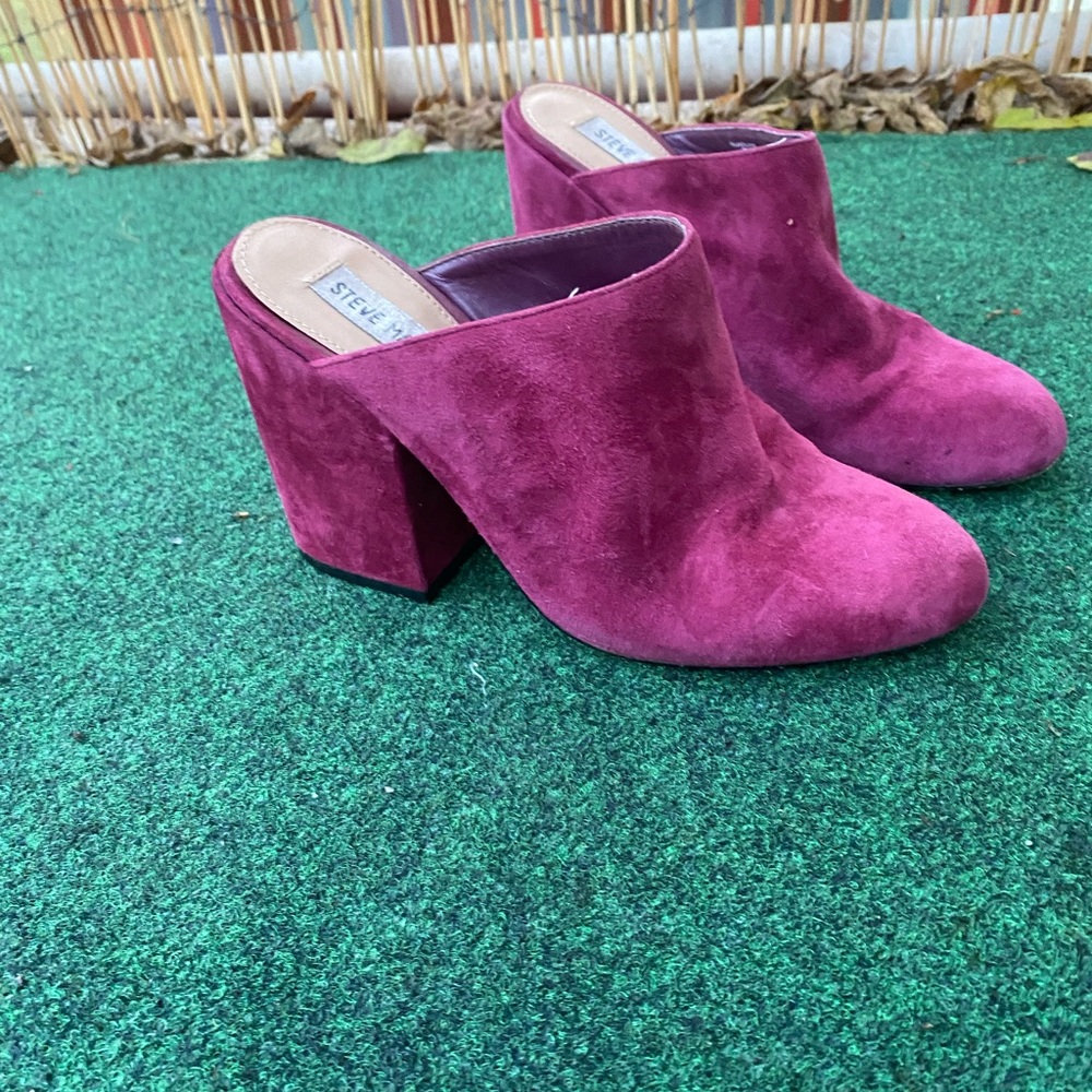 Plum Suede Mules - Picture 10 of 10